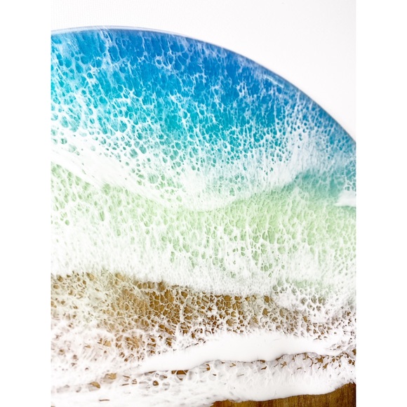 Resin Beach Art Wood Cheese Board Charcuterie - Picture 4 of 6